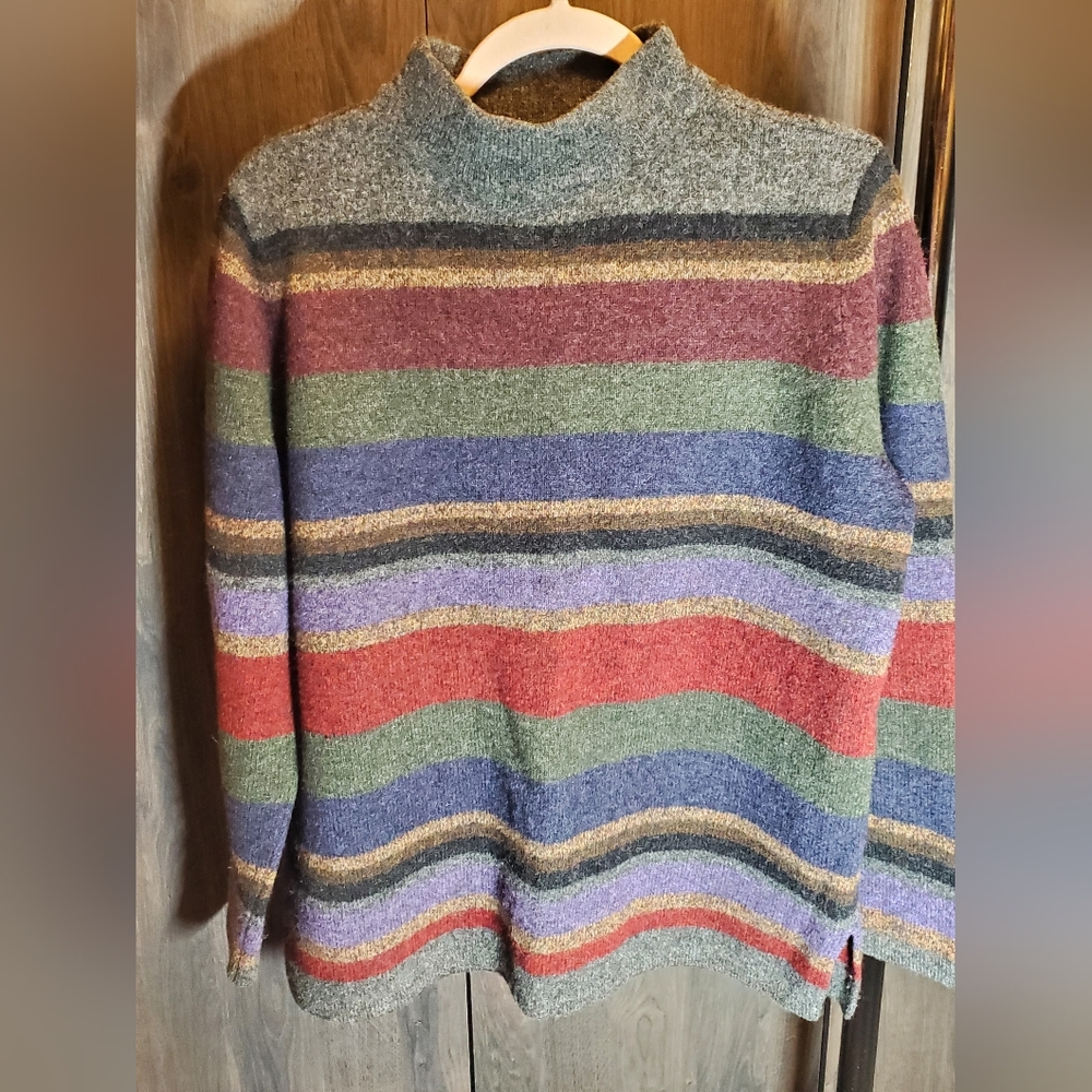 Ralph Laure Lambswool Colorful Striped Woman’s Sweater Size M - Picture 1 of 6